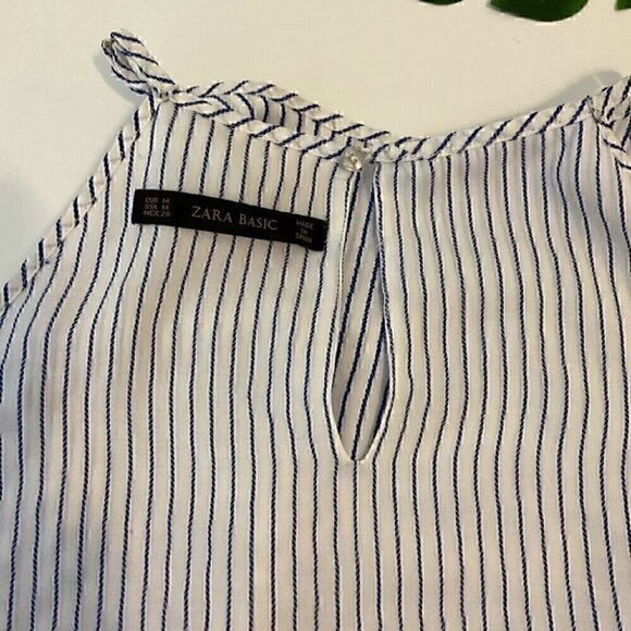 Zara Basic Medium Pin Stripe  Crop Top - Picture 7 of 8